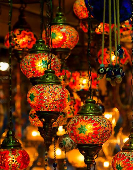 Turkish lanterns; colorful souvenir